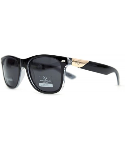 Square Unisex Round Square Box Plastic Optical Frames Sunglasses UV Protection - Black/Dark Grey - C51908ELAGX $39.35