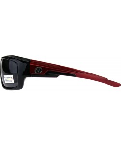 Rectangular Nitrogen Polarized Lens Sunglasses Mens Wrap Around Rectangular Shades - Black Red (Black) - C018E3L0RQN $14.02