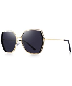 Oversized DESIGN Women Luxury Brand Polarized Sunglasses Ladies Fashion C01 Black - C01 Black - CX18XE0NKM0 $30.79