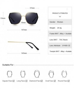 Oversized DESIGN Women Luxury Brand Polarized Sunglasses Ladies Fashion C01 Black - C01 Black - CX18XE0NKM0 $30.79