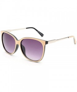 Oval Women Oversized Fashion Sunglasses Female Vintage Round Big Frame Outdoor Sunglass UV400 - Champagne - CS197YC25RT $16.31