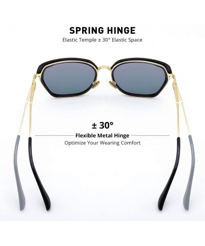 Oversized Vintage Oversized Shield Frame Women's Polarized Sunglasses Holiday Sunglasses for Women with Gift Box O6371 - C918...