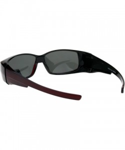 Rectangular Polarized 57mm Womens Side Rhinestone Trim Narrow Rectangular Fit Over Sunglasses - Red Black - CX18GYGNCER $10.67