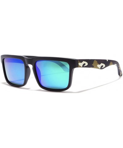 Square Eye-Catching Function Polarized Sunglasses for Men Matte Black Frame Fit Skull Zipper Case C11 - CU194O6MS6C $21.99