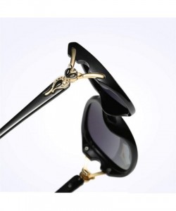 Rimless Women Cat Eye Sunglasses-Polarized Shade Glasses-Vintage Fox Decor Metal Frame - A - C71905Z7O2K $62.42