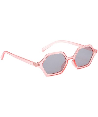 Oval Classic Retro Designer Style Polygonal Square Sunglasses for Women Plastic AC UV400 Sunglasses - Pink - CX18SAS0IKU $31.11