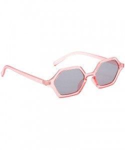 Oval Classic Retro Designer Style Polygonal Square Sunglasses for Women Plastic AC UV400 Sunglasses - Pink - CX18SAS0IKU $17.40