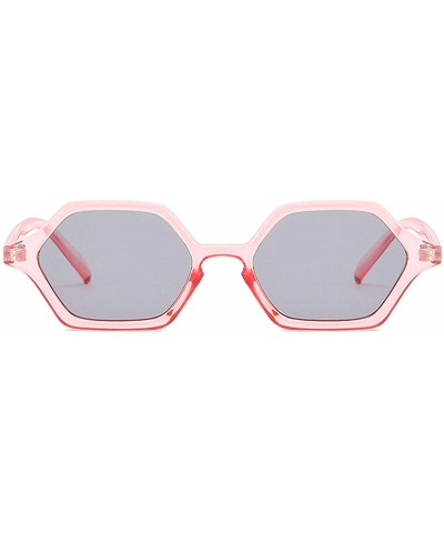 Oval Classic Retro Designer Style Polygonal Square Sunglasses for Women Plastic AC UV400 Sunglasses - Pink - CX18SAS0IKU $17.40