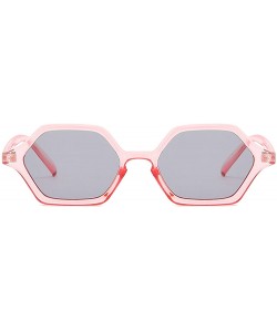 Oval Classic Retro Designer Style Polygonal Square Sunglasses for Women Plastic AC UV400 Sunglasses - Pink - CX18SAS0IKU $17.40