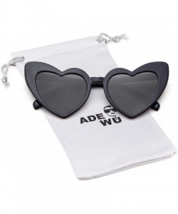 Goggle Clout Goggle Heart Sunglasses Vintage Cat Eye Mod Style Retro Kurt Cobain Glasses - Black - CT188AR0OXW $11.94