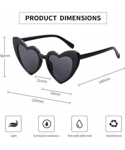 Goggle Clout Goggle Heart Sunglasses Vintage Cat Eye Mod Style Retro Kurt Cobain Glasses - Black - CT188AR0OXW $11.94