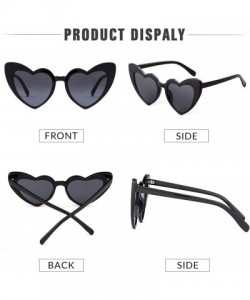 Goggle Clout Goggle Heart Sunglasses Vintage Cat Eye Mod Style Retro Kurt Cobain Glasses - Black - CT188AR0OXW $11.94