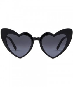 Goggle Clout Goggle Heart Sunglasses Vintage Cat Eye Mod Style Retro Kurt Cobain Glasses - Black - CT188AR0OXW $11.94