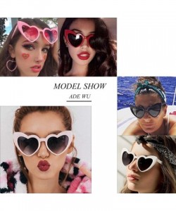 Goggle Clout Goggle Heart Sunglasses Vintage Cat Eye Mod Style Retro Kurt Cobain Glasses - Black - CT188AR0OXW $11.94