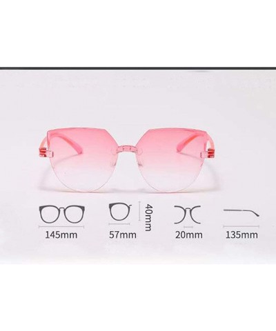 Sport Frameless Multilateral Shaped Sunglasses One Piece Jelly Candy Colorful Unisex - F - CN190MKSAYY $7.90