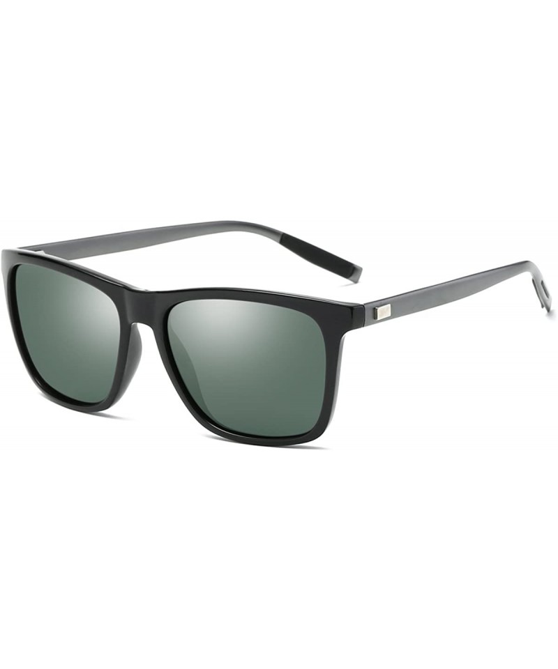 Square Vintage Polarized Sunglasses for Men Retro Women Square Sun Shades Driving Glasses UV400 Protection with Case - CE18C8...