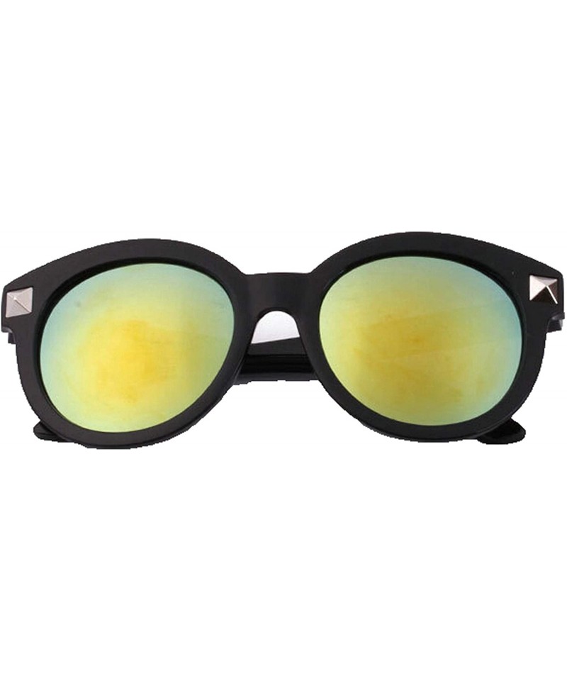 Oval Classic Retro Designer Style Round Sunglasses for Women plastic Resin UV 400 Protection Sunglasses - Gold - CB18SZUHEE8 ...