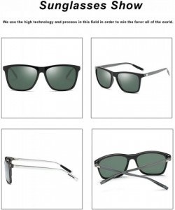 Square Vintage Polarized Sunglasses for Men Retro Women Square Sun Shades Driving Glasses UV400 Protection with Case - CE18C8...