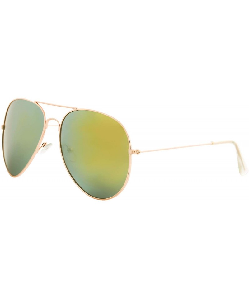 Goggle Vintage Mirror AVIATOR Sunglasses Metal Frame Double Bridge Trendy - C518GI95I92 $7.09