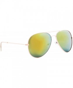 Goggle Vintage Mirror AVIATOR Sunglasses Metal Frame Double Bridge Trendy - C518GI95I92 $7.09