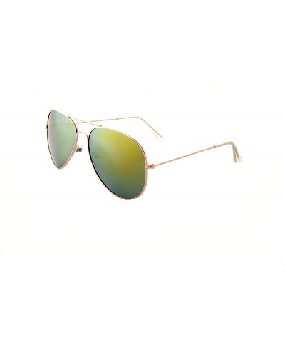 Goggle Vintage Mirror AVIATOR Sunglasses Metal Frame Double Bridge Trendy - C518GI95I92 $7.09