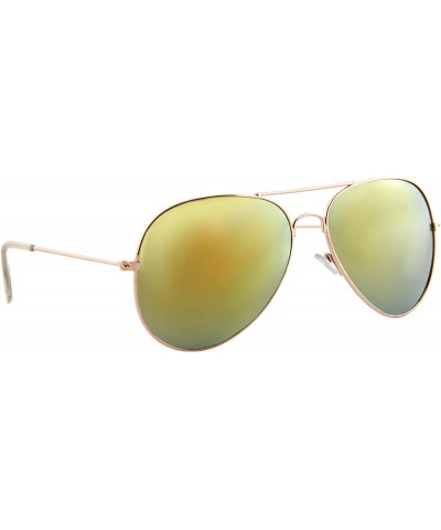 Goggle Vintage Mirror AVIATOR Sunglasses Metal Frame Double Bridge Trendy - C518GI95I92 $7.09