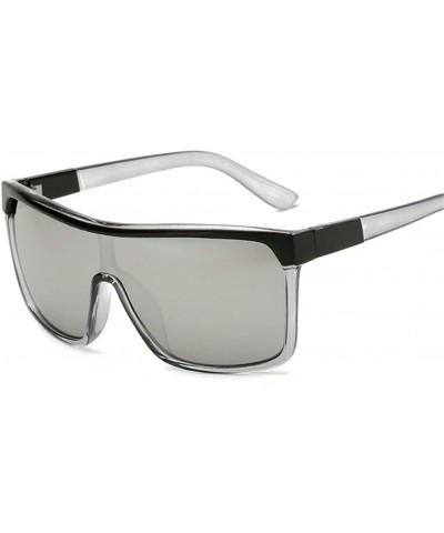 Goggle Square Shield Sunglasses Men Driving Sun Glasses Cool Shades Retro - Cjxy802 C5 Silver - C0194OIN5GQ $50.09