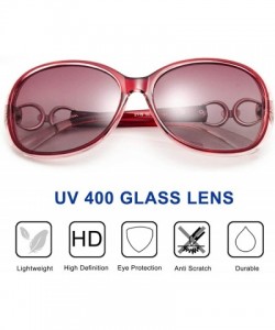 Oversized Luxury Retro Goggle Women Polarized Sunglasses 100% Oversized UV Protection 2115 - Red - CY18MG58DWX $11.82