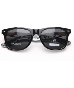 Square Unisex Round Square Box Plastic Optical Frames Sunglasses UV Protection - Black/Dark Grey - C51908ELAGX $18.74