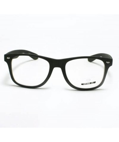 Wayfarer Matte Finish Clear Lens Eyeglasses Classic Square Horn Rim Vintage Frames - Matte Black - CK11DFMZMZ5 $11.45