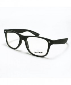 Wayfarer Matte Finish Clear Lens Eyeglasses Classic Square Horn Rim Vintage Frames - Matte Black - CK11DFMZMZ5 $11.45