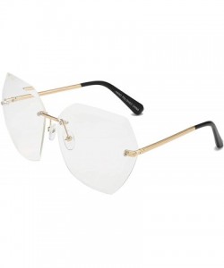 Aviator Fashion classic sunglasses - multi-color frameless trim sunglasses - B - C518RR3KMK7 $49.61