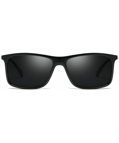 Rectangular Polarized Sunglasses Tr90 Rectangle 2019 Fashion Sun Glasses for Men Accessories - Matte Black - CQ18HAKRQD3 $10.35