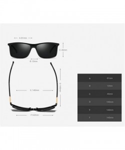 Rectangular Polarized Sunglasses Tr90 Rectangle 2019 Fashion Sun Glasses for Men Accessories - Matte Black - CQ18HAKRQD3 $10.35