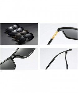 Rectangular Polarized Sunglasses Tr90 Rectangle 2019 Fashion Sun Glasses for Men Accessories - Matte Black - CQ18HAKRQD3 $10.35