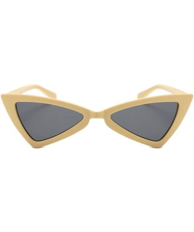 Rectangular Women Vintage Cat Eye Frame Shades Acetate Triangle Frame UV Glasses Sunglasses (F) - CQ18RQMDWRC $6.07