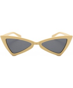 Rectangular Women Vintage Cat Eye Frame Shades Acetate Triangle Frame UV Glasses Sunglasses (F) - CQ18RQMDWRC $6.07