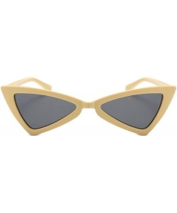 Rectangular Women Vintage Cat Eye Frame Shades Acetate Triangle Frame UV Glasses Sunglasses (F) - CQ18RQMDWRC $6.07