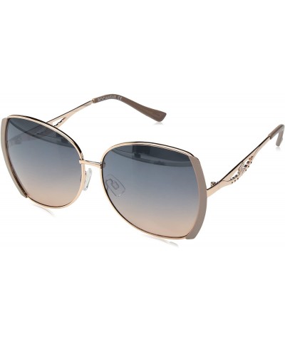 Round Women's R703 Round Sunglasses with Vented Temple & 100% UV Protection - 57 mm - Rose Gold/Nude - CV180SRW4NE $38.91