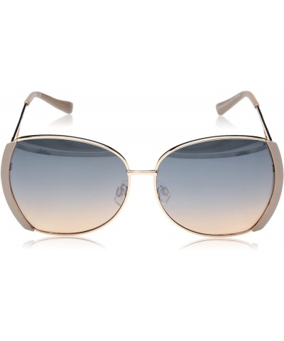 Round Women's R703 Round Sunglasses with Vented Temple & 100% UV Protection - 57 mm - Rose Gold/Nude - CV180SRW4NE $38.91