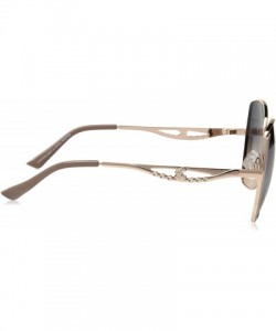 Round Women's R703 Round Sunglasses with Vented Temple & 100% UV Protection - 57 mm - Rose Gold/Nude - CV180SRW4NE $94.02