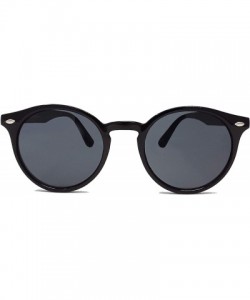 Round Vintage Sunglasses Horn Rimmed Round Circle Sunglasses IL1011 - Black - C918KXCEN6N $12.40