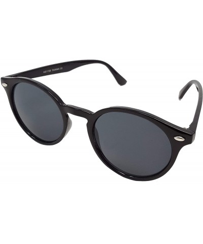 Round Vintage Sunglasses Horn Rimmed Round Circle Sunglasses IL1011 - Black - C918KXCEN6N $12.40