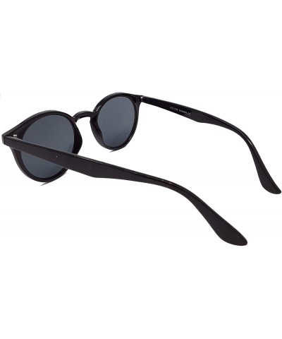 Round Vintage Sunglasses Horn Rimmed Round Circle Sunglasses IL1011 - Black - C918KXCEN6N $12.40