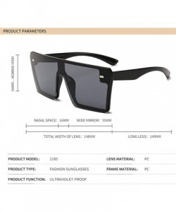 Oval OVERSIZED Square Sunglasses-Fashion Polarized Shade Mirror-Classic Decor Lens - D - CW1905YH5U0 $29.75