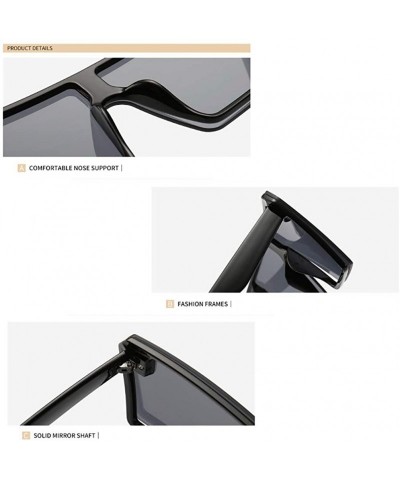 Oval OVERSIZED Square Sunglasses-Fashion Polarized Shade Mirror-Classic Decor Lens - D - CW1905YH5U0 $29.75