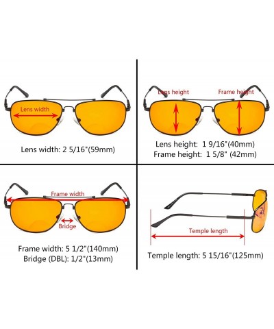 Aviator Blue Blocking Orange Tinted Bifocal Glasses for Reading Computer Screen Men Bendable Titanium - 1803-black - CL18ZGWR...