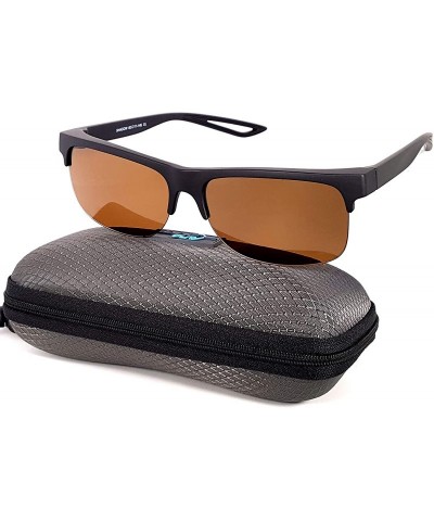 Sport Fit Over Polarized Sunglasses Driving Clip on Sunglasses to Wear Over Prescription Glasses - Black-brown - CA18SIWMY9I ...