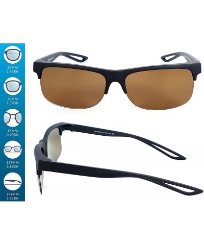 Sport Fit Over Polarized Sunglasses Driving Clip on Sunglasses to Wear Over Prescription Glasses - Black-brown - CA18SIWMY9I ...