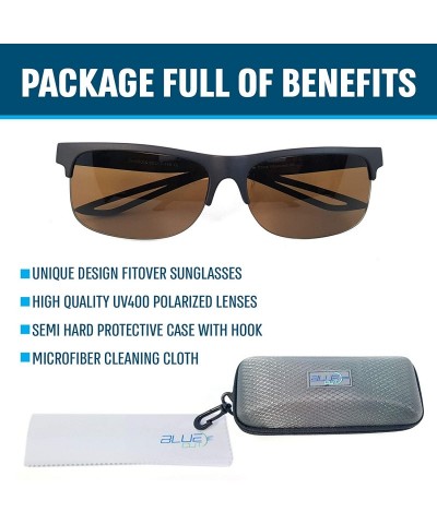 Sport Fit Over Polarized Sunglasses Driving Clip on Sunglasses to Wear Over Prescription Glasses - Black-brown - CA18SIWMY9I ...